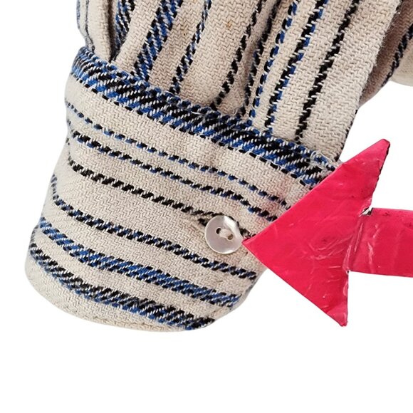 Ba&Sh Womens 0 Top Flannel Striped Button Down Shirt Ivory Blue Black Marius - Picture 7 of 13